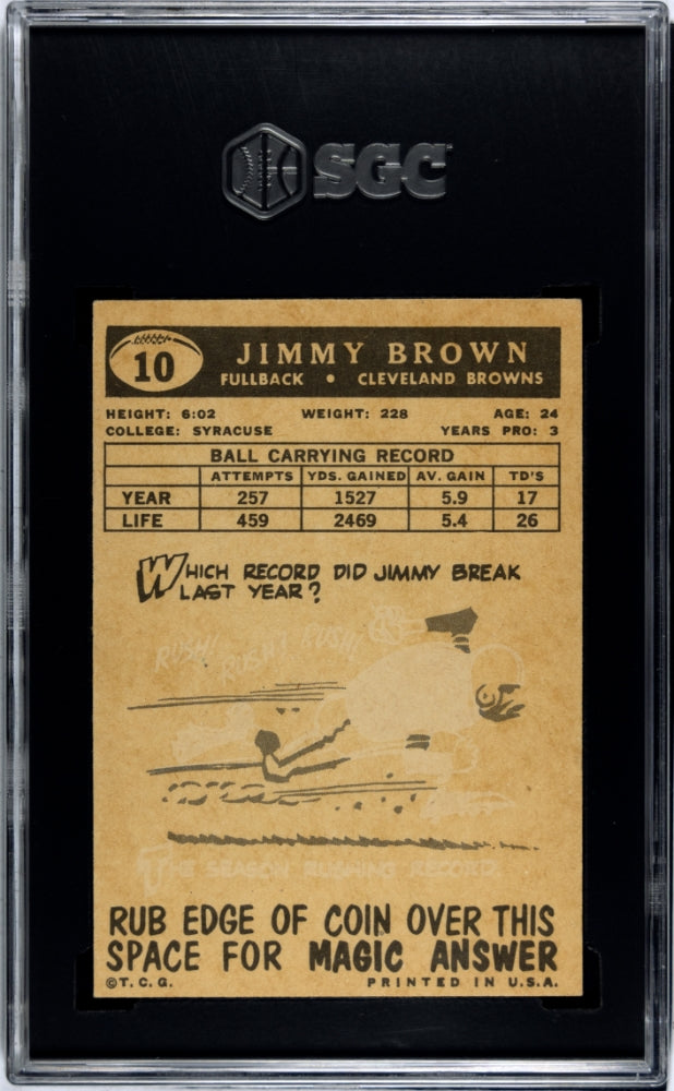 1959 Topps Jimmy Brown #10 SGC 5.5