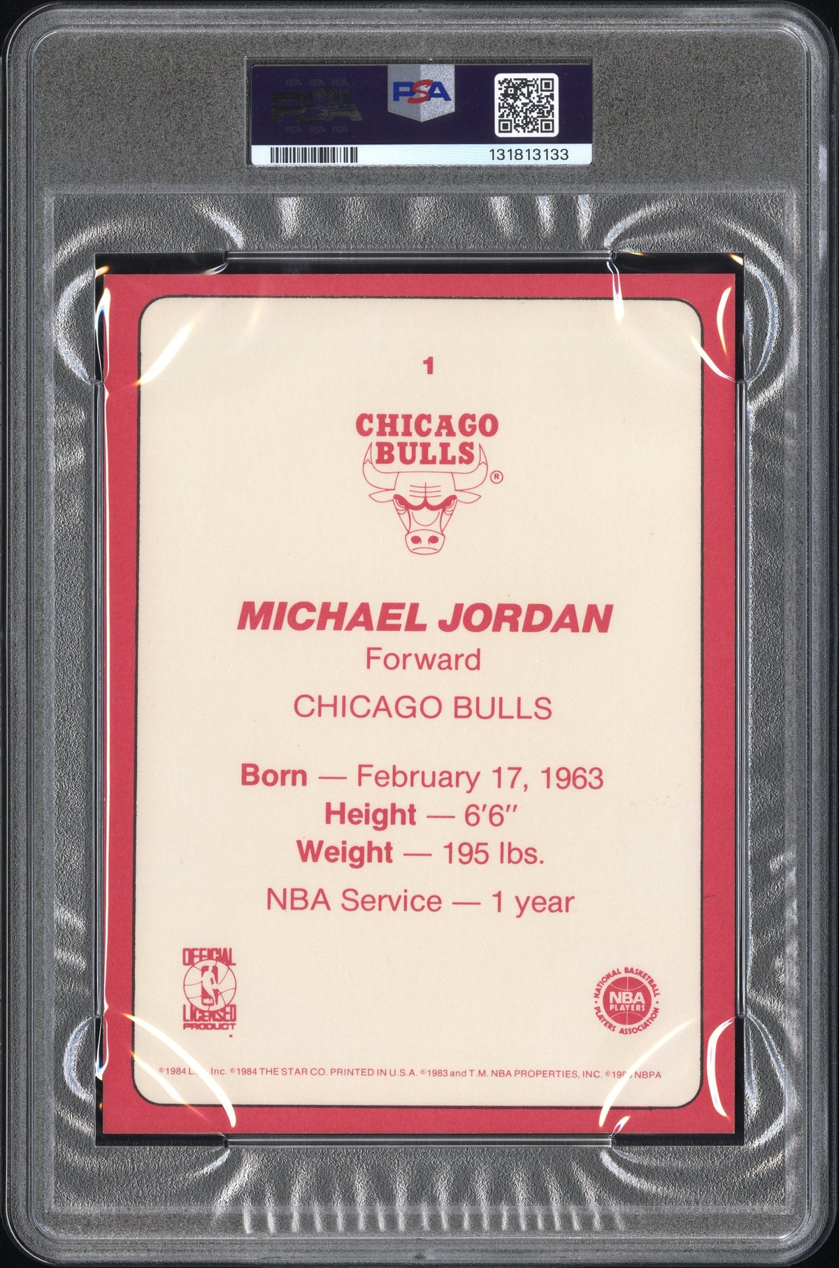 1985 Star Team Supers 5X7 Michael Jordan #1 PSA 6