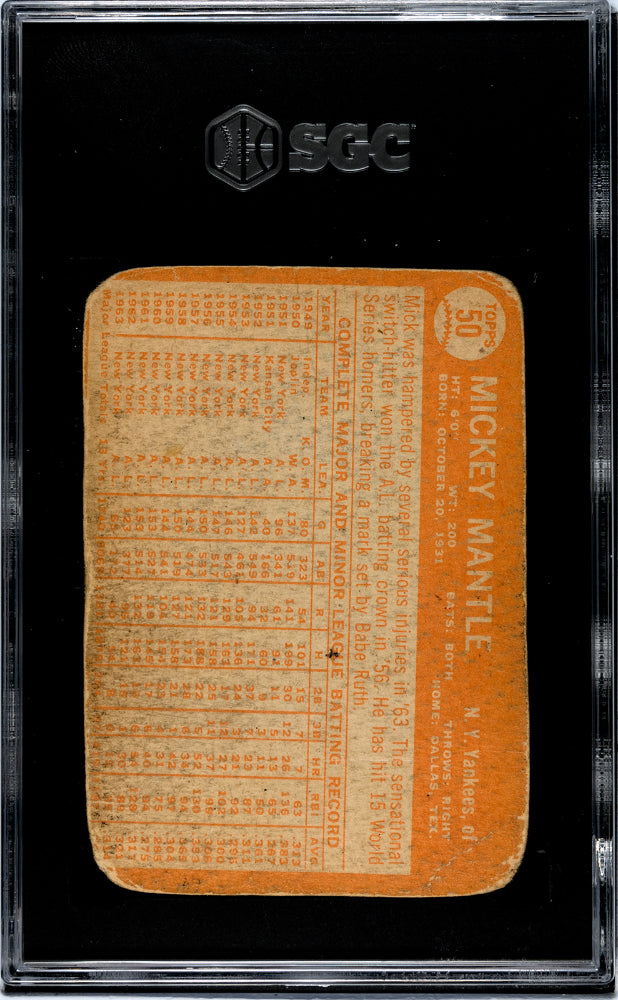 1964 Topps Mickey Mantle #50 SGC A