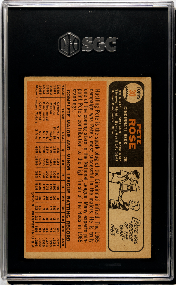 1966 Topps Pete Rose #30 SGC 3