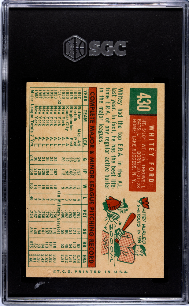 1959 Topps Whitey Ford #430 SGC 5