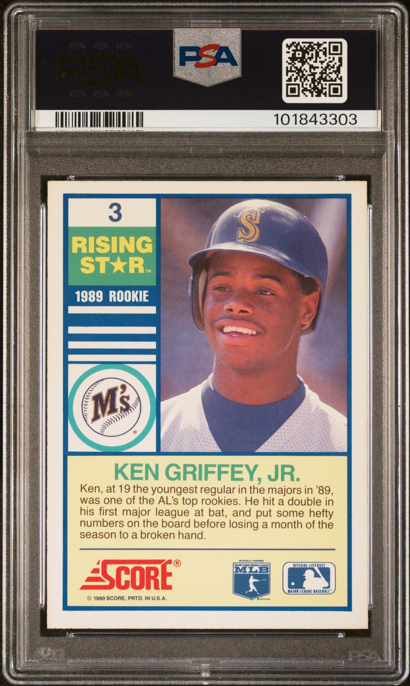 1990 Score Rising Stars Ken Griffey JR. #3 PSA 10