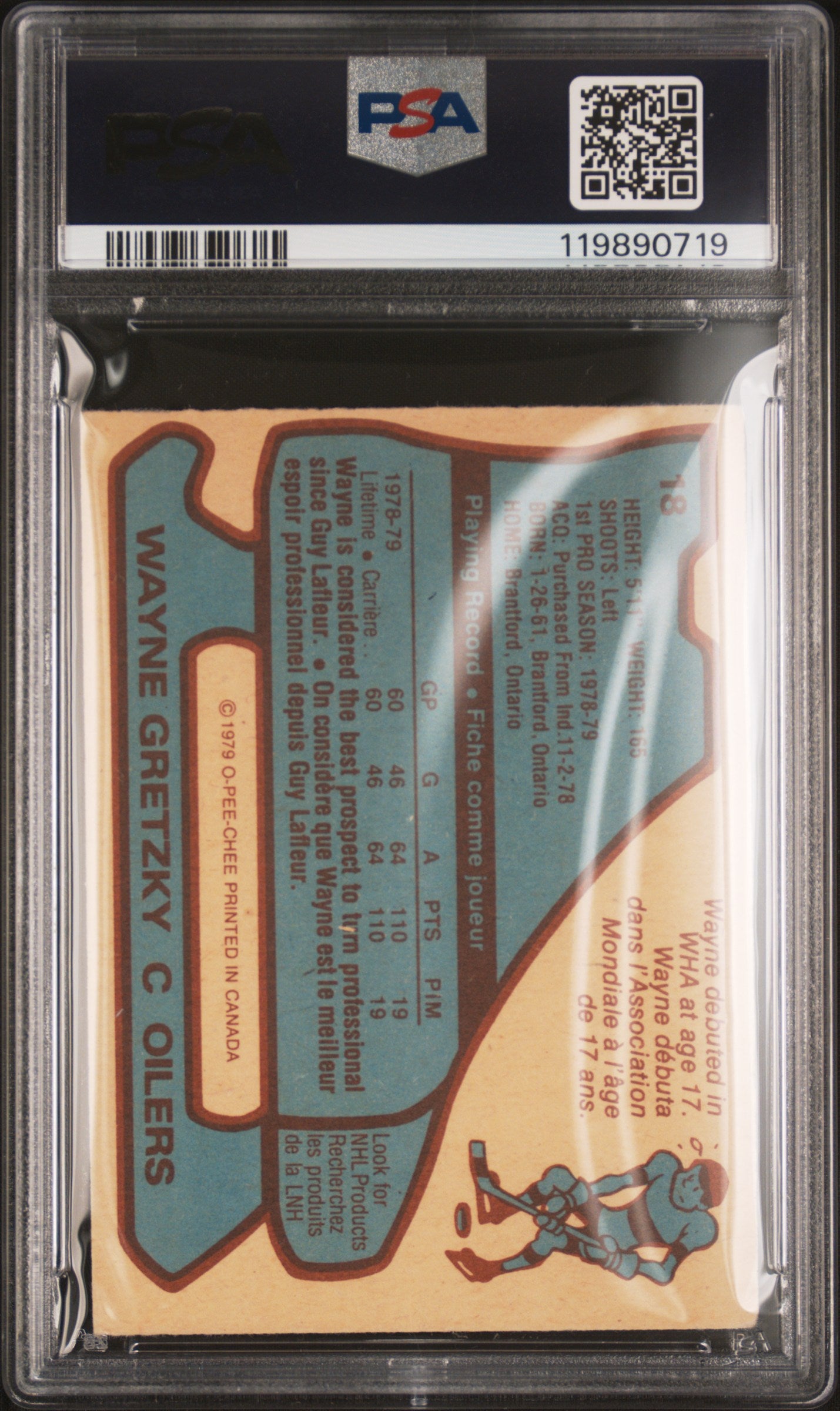 1979 O-Pee-Chee Wayne Gretzky #18 PSA 3