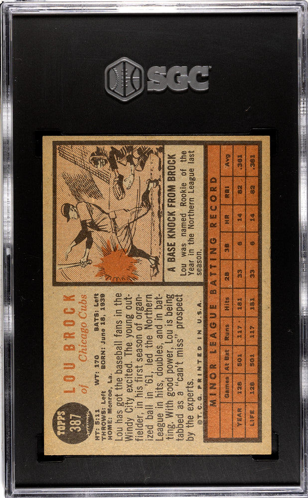 1962 Topps Lou Brock #387 SGC 7