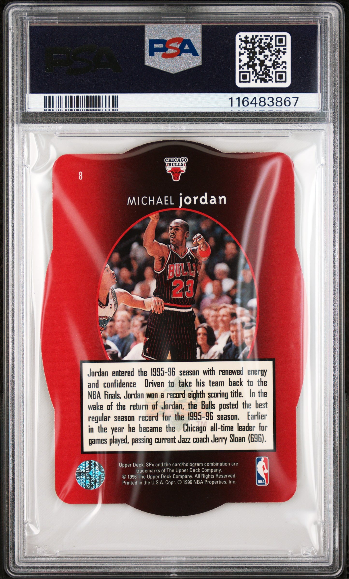 1996 SPX Michael Jordan #8 Gold PSA 8
