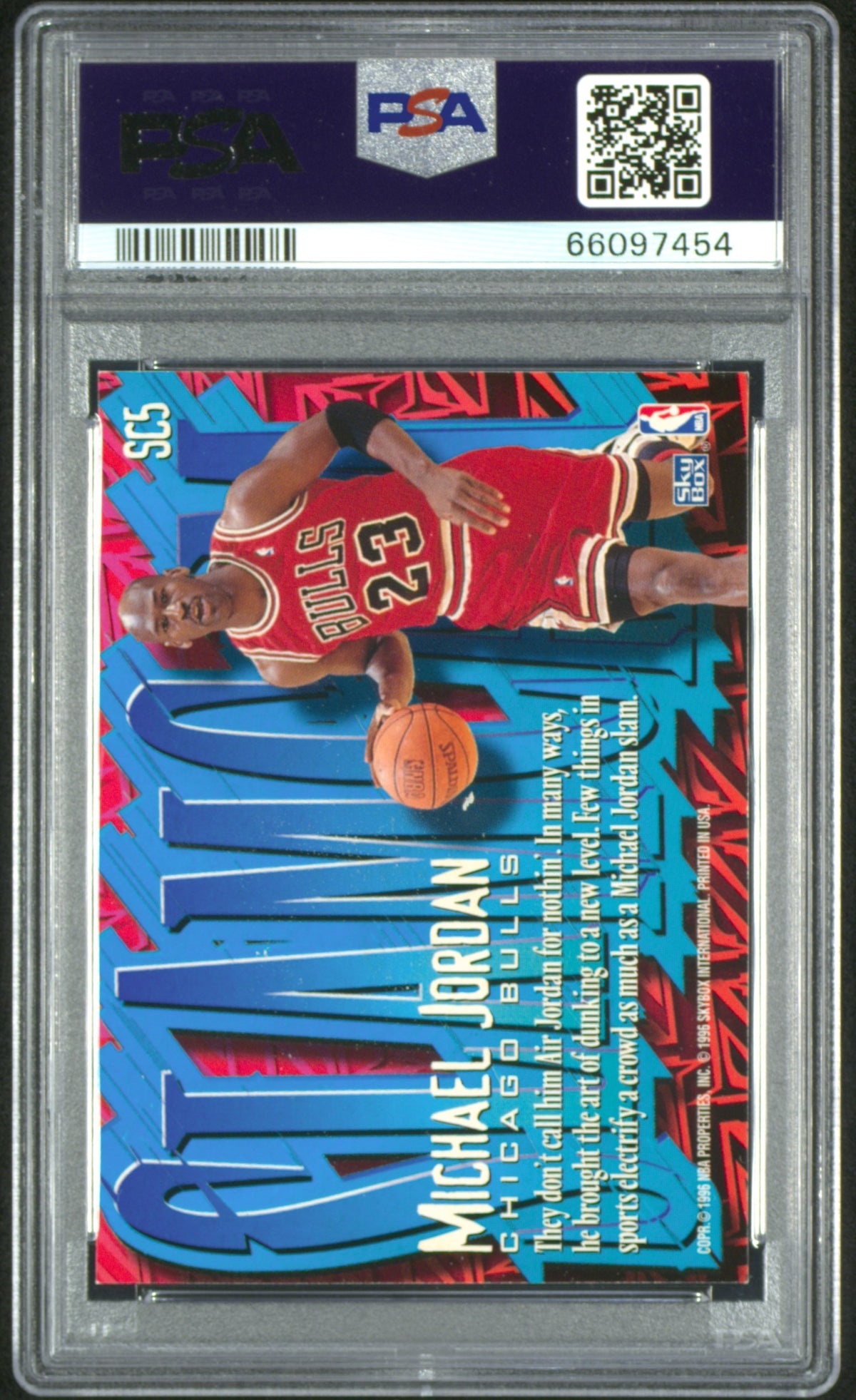 1996 Skybox Z-Force Slam Cam Michael Jordan #SC5 PSA 8