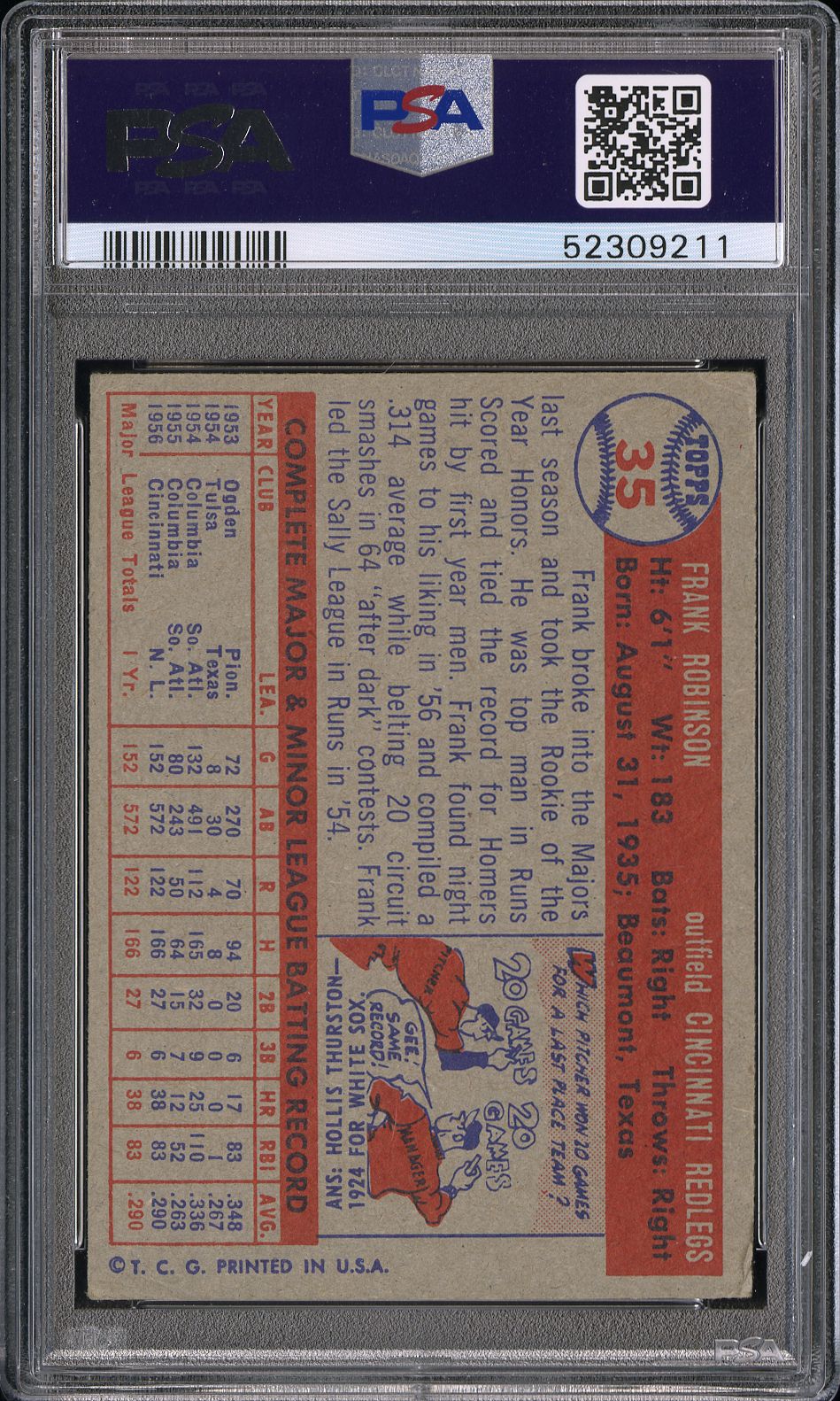 1957 Topps Frank Robinson #35 PSA 4