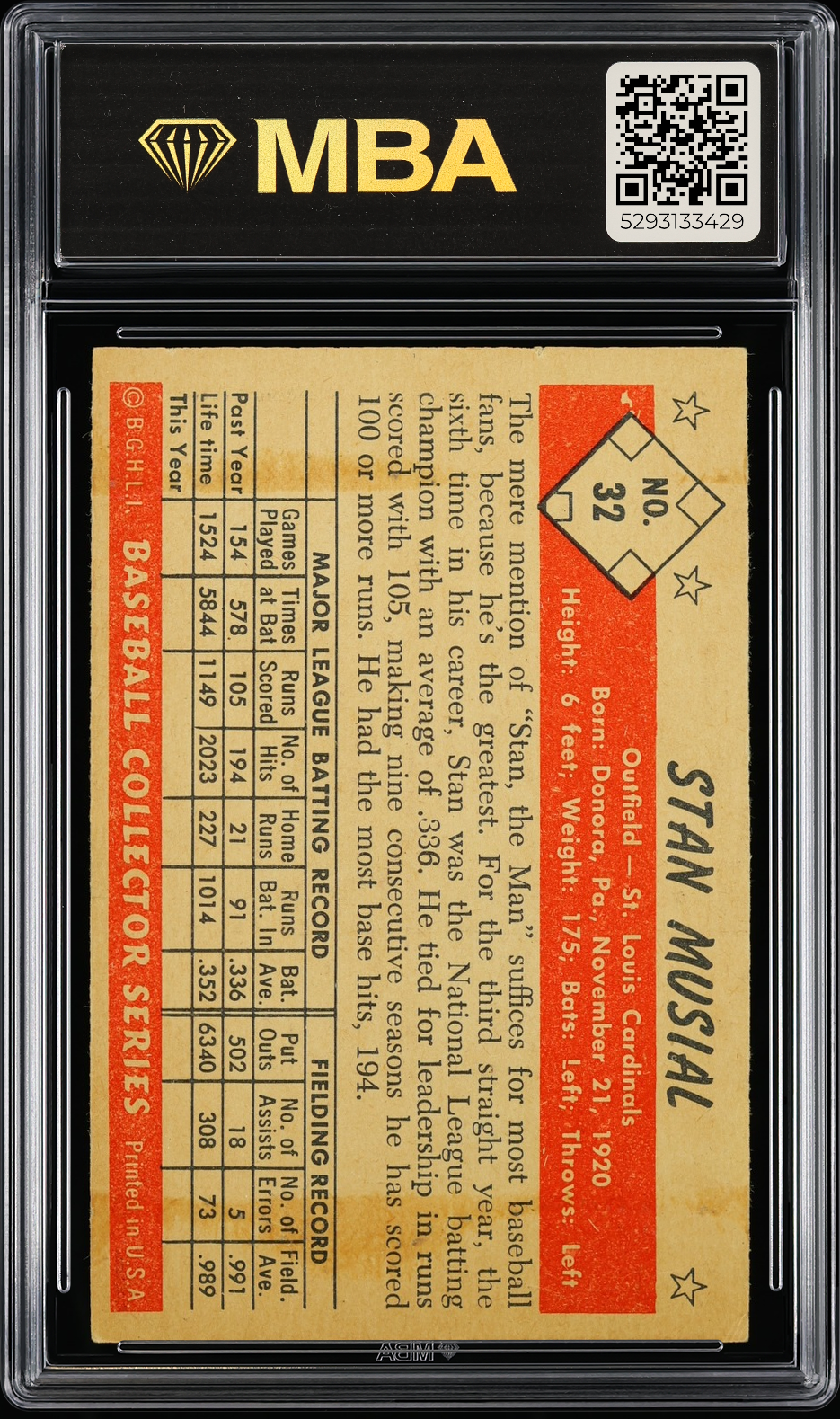 1953 Bowman Color Stan Musial #32 MBA 4