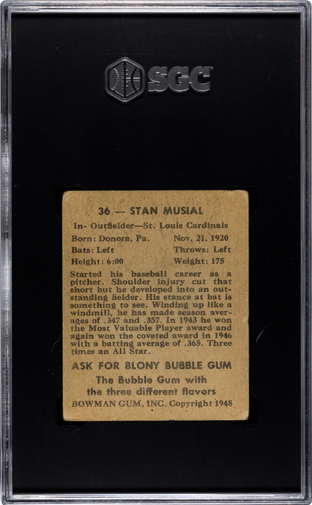 1948 Bowman Stan Musial #36 SGC 4