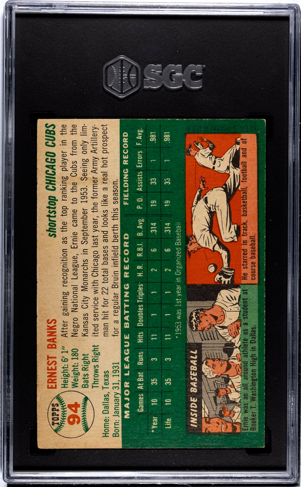 1954 Topps Ernie Banks #94 SGC 3