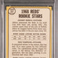 1968 Topps Reds Rookies #247 J. Bench R. Tompkins PSA 8