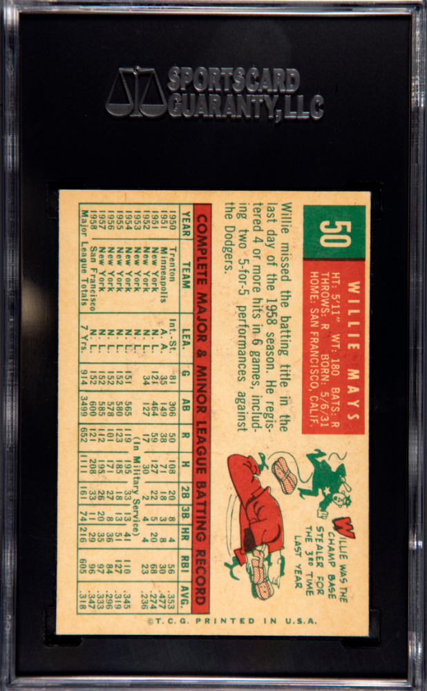 1959 Topps Willie Mays #50 SGC 6.5