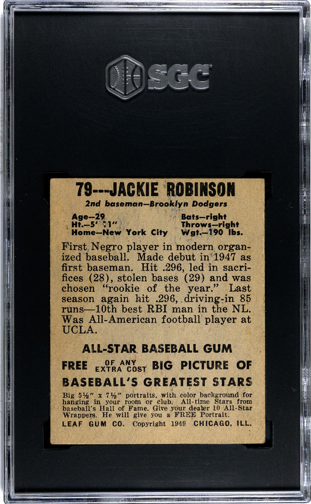1948 Leaf Gum Co. Jackie Robinson #79 SGC 3
