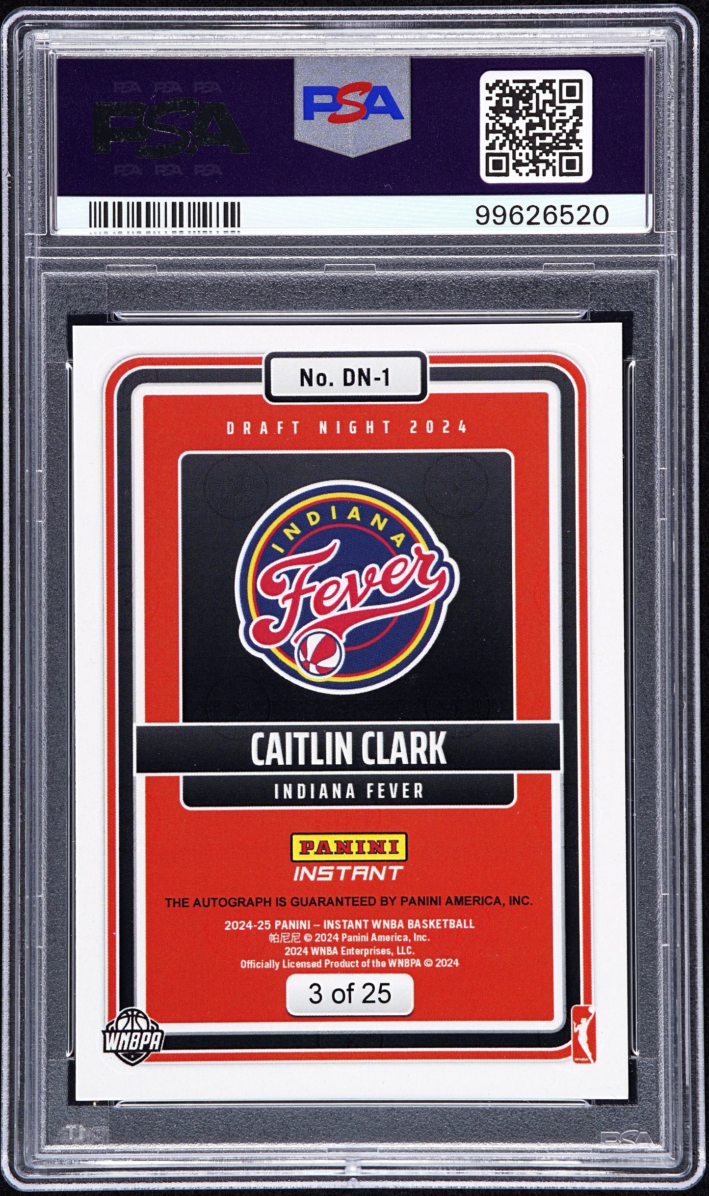 2024 Panini Instant WNBA Draft Night Caitlin Clark #DN1 Au Jungle PSA 10 Auto 10