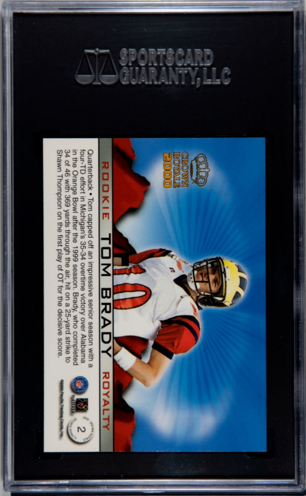 2000 Pacific Crown Royale Tom Brady #2 Rookie Royalty SGC 9.5