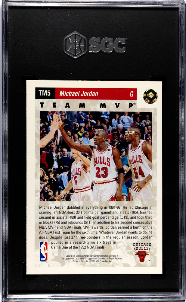 1992 Upper Deck Michael Jordan #TM5 Team MVP SGC 10