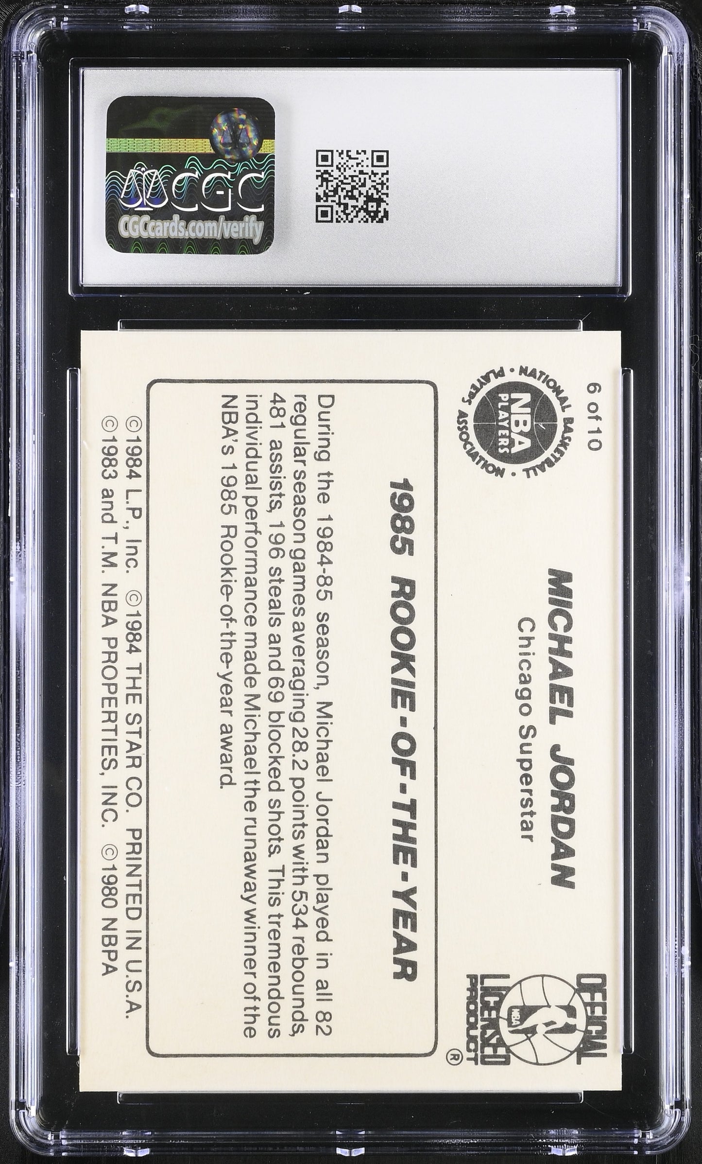 1986 Star Michael Jordan 1985 Rookie-of-the-Year #6 CGC 9