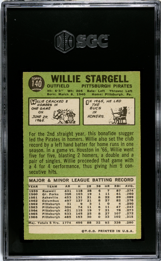 1967 Topps Willie Stargell #140 SGC 7