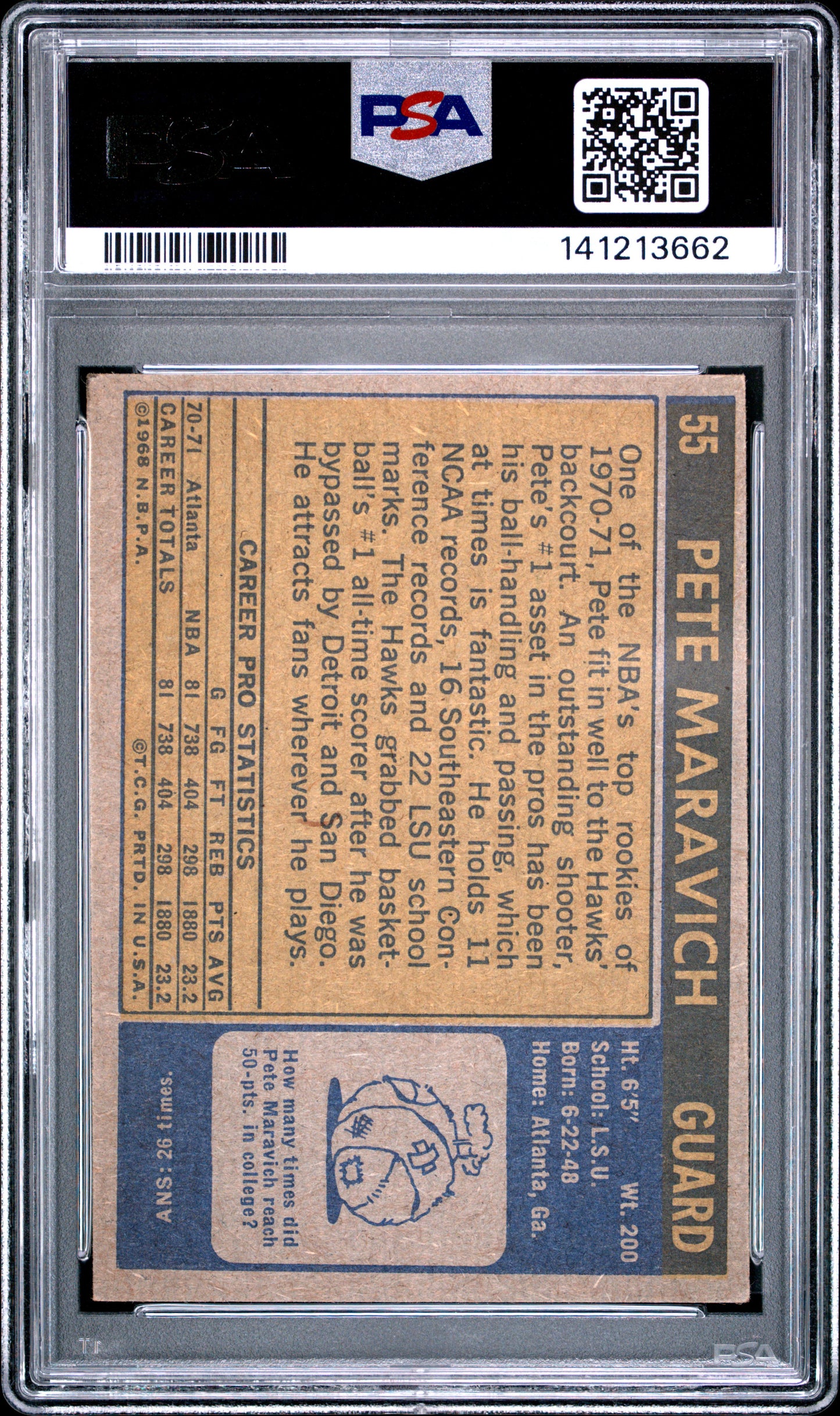 1971 Topps Pete Maravich #55 PSA 4