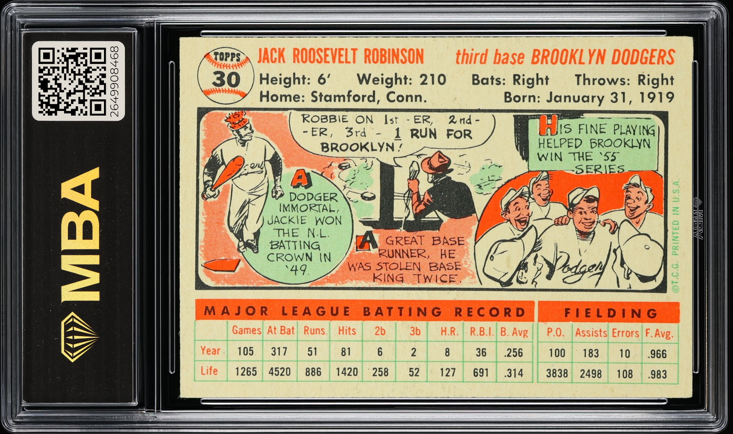 2009 Topps Jackie Robinson #30 MBA 4