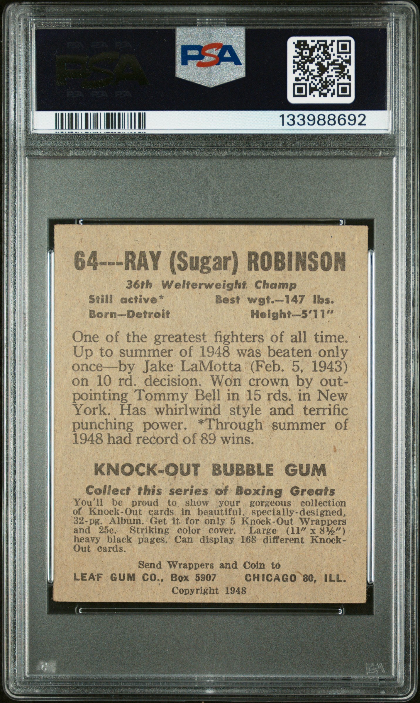 1948 Leaf Ray Robinson #64 PSA 5