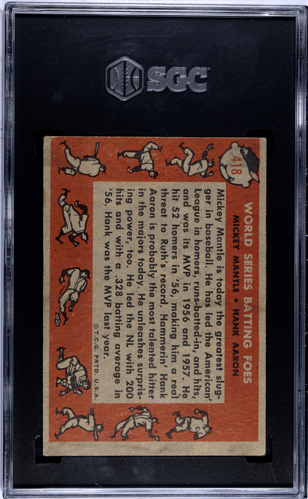 1958 Topps W. S. Batting Foes #418 SGC 1.5
