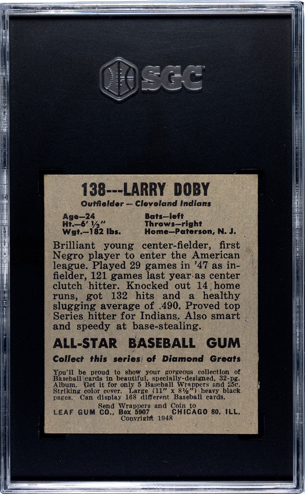 1948 Leaf Gum Co. Larry Doby #138 SGC A