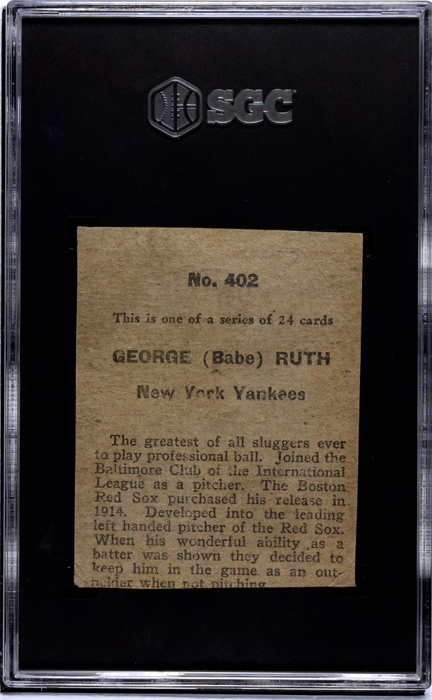 1933 Eclipse Import Babe Ruth #402 SGC A
