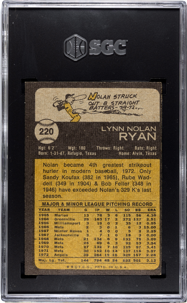 1973 Topps Nolan Ryan #220 SGC 5