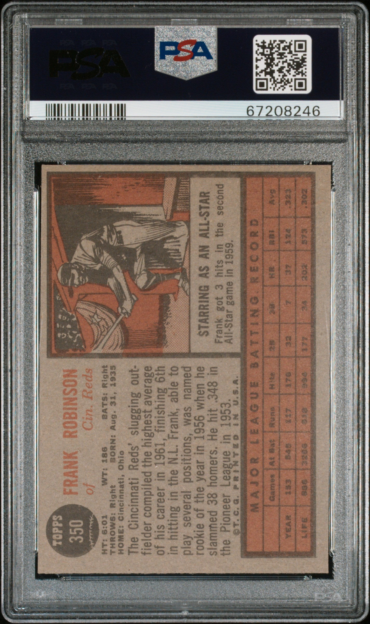 1962 Topps Frank Robinson #350 PSA 6