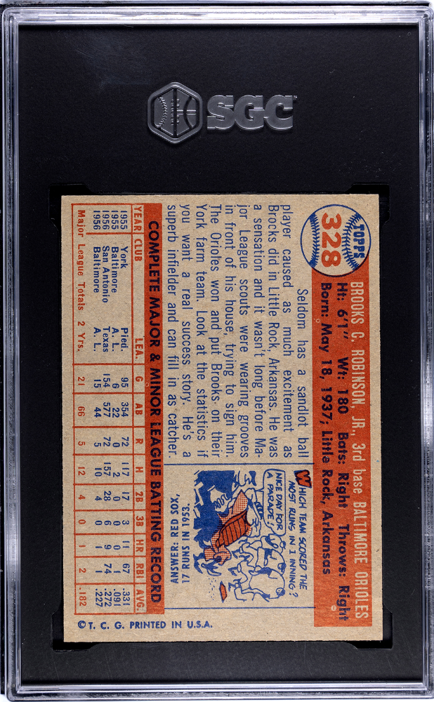 1957 Topps Brooks Robinson #328 SGC 8.5