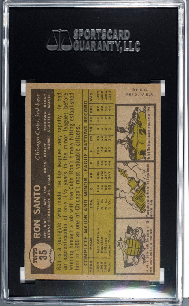 1961 Topps Ron Santo #35 SGC 8