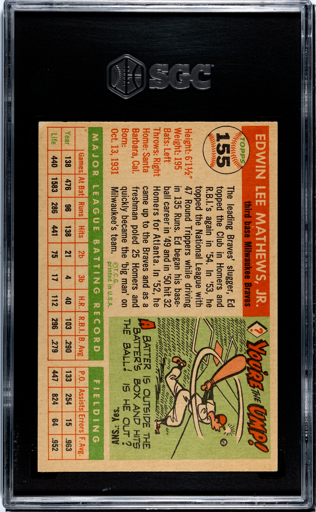 1955 Topps Ed Mathews #155 SGC 7