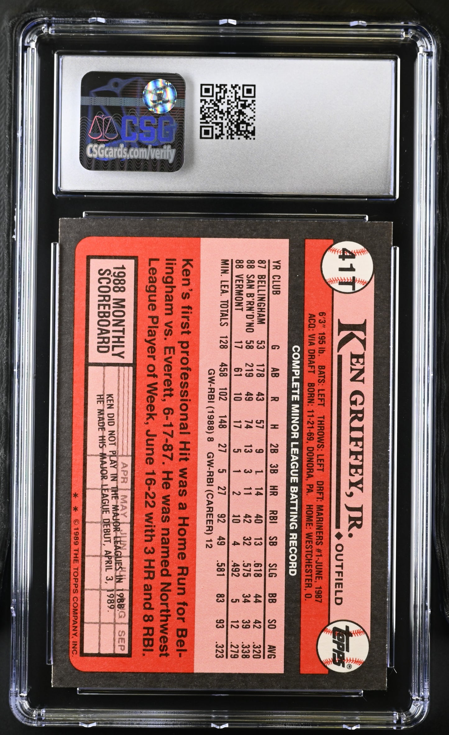 1989 Topps Traded Ken Griffey Jr. #41T CGC 9.5
