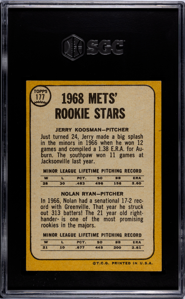 1968 Topps Nolan Ryan #177 SGC 6