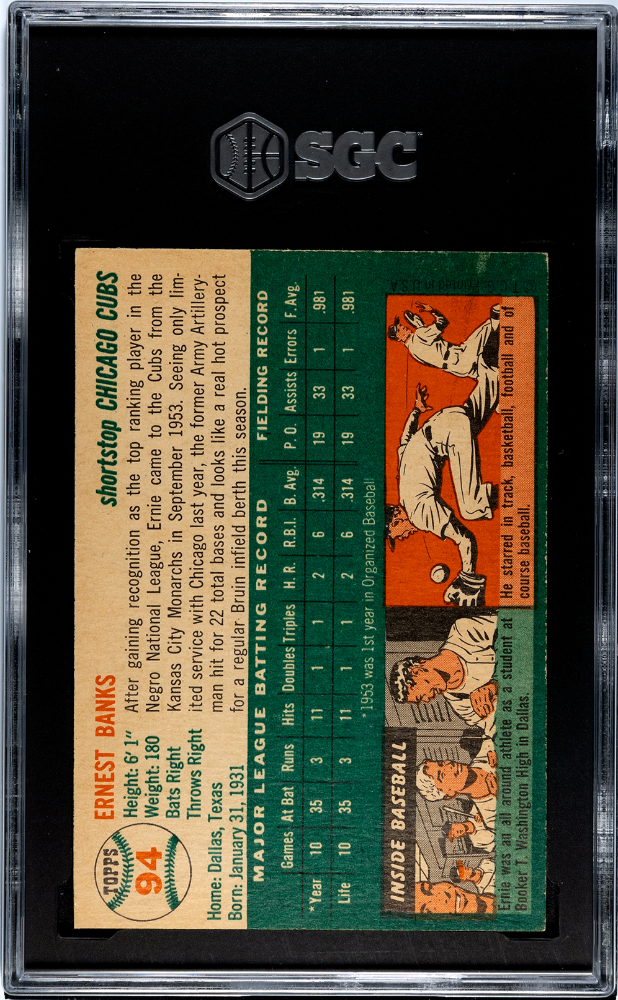 1954 Topps Ernie Banks #94 SGC 8.5