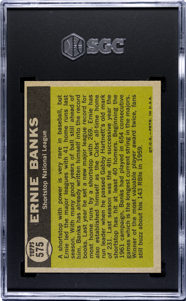 1961 Topps Ernie Banks #575 All Star SGC 7