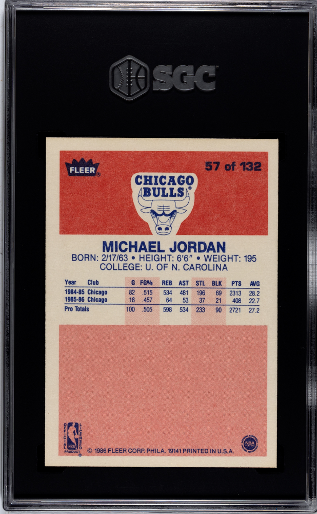 1986 Fleer Michael Jordan #57 SGC 6