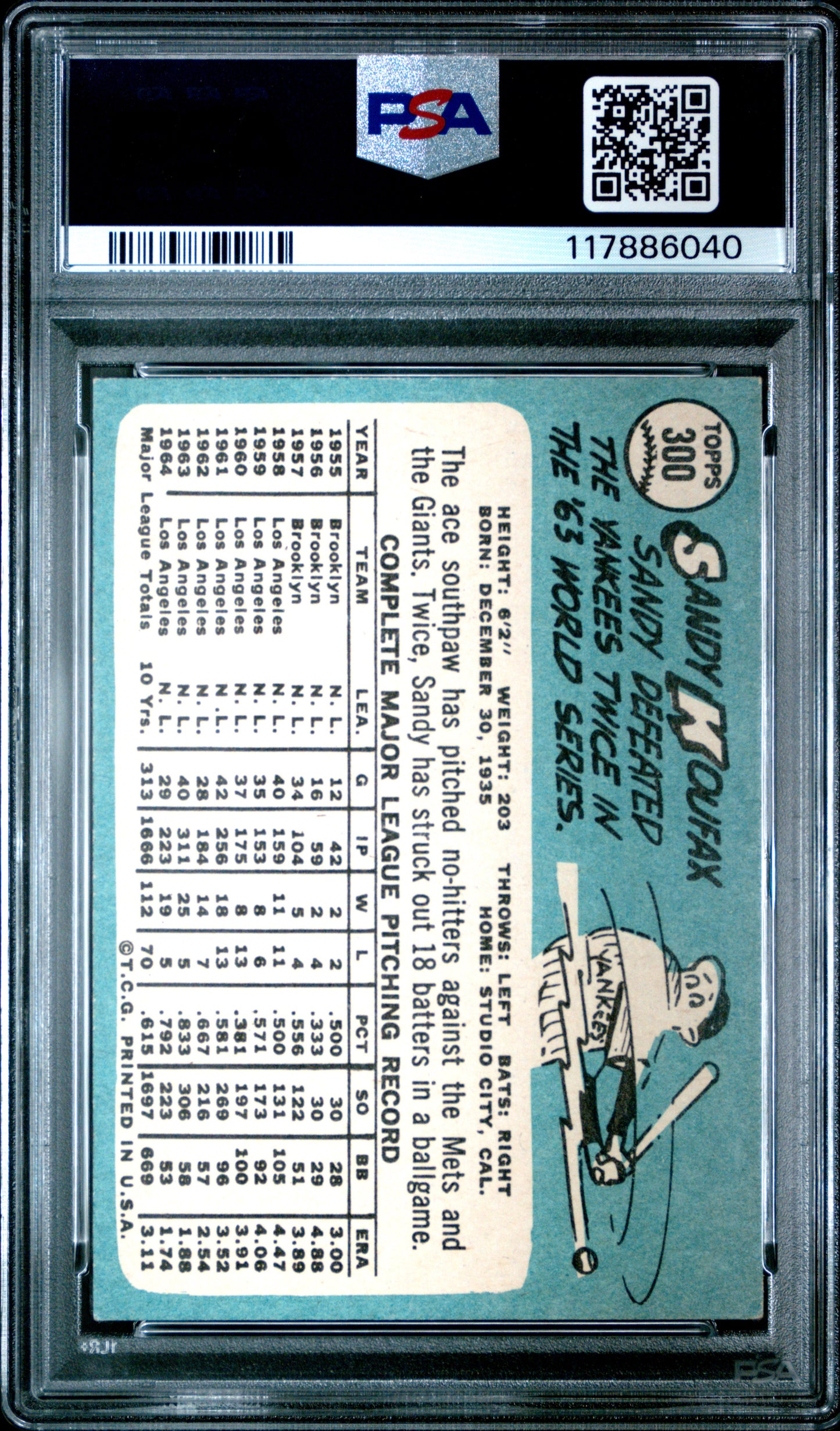1965 Topps Sandy Koufax #300 PSA 5