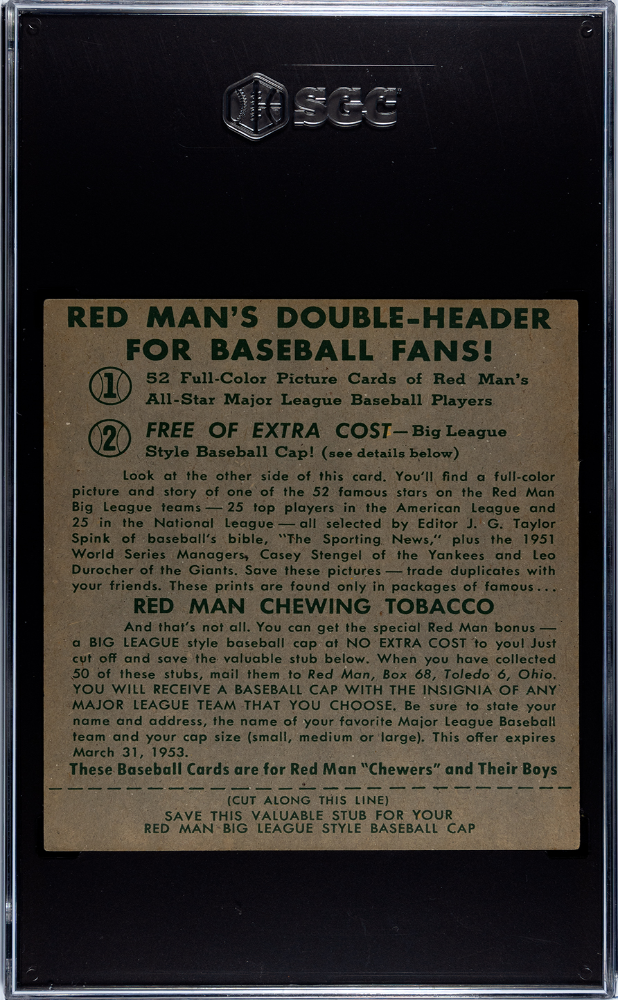 1952 Redman Tobacco Ralph Kiner #NL-12 SGC 4