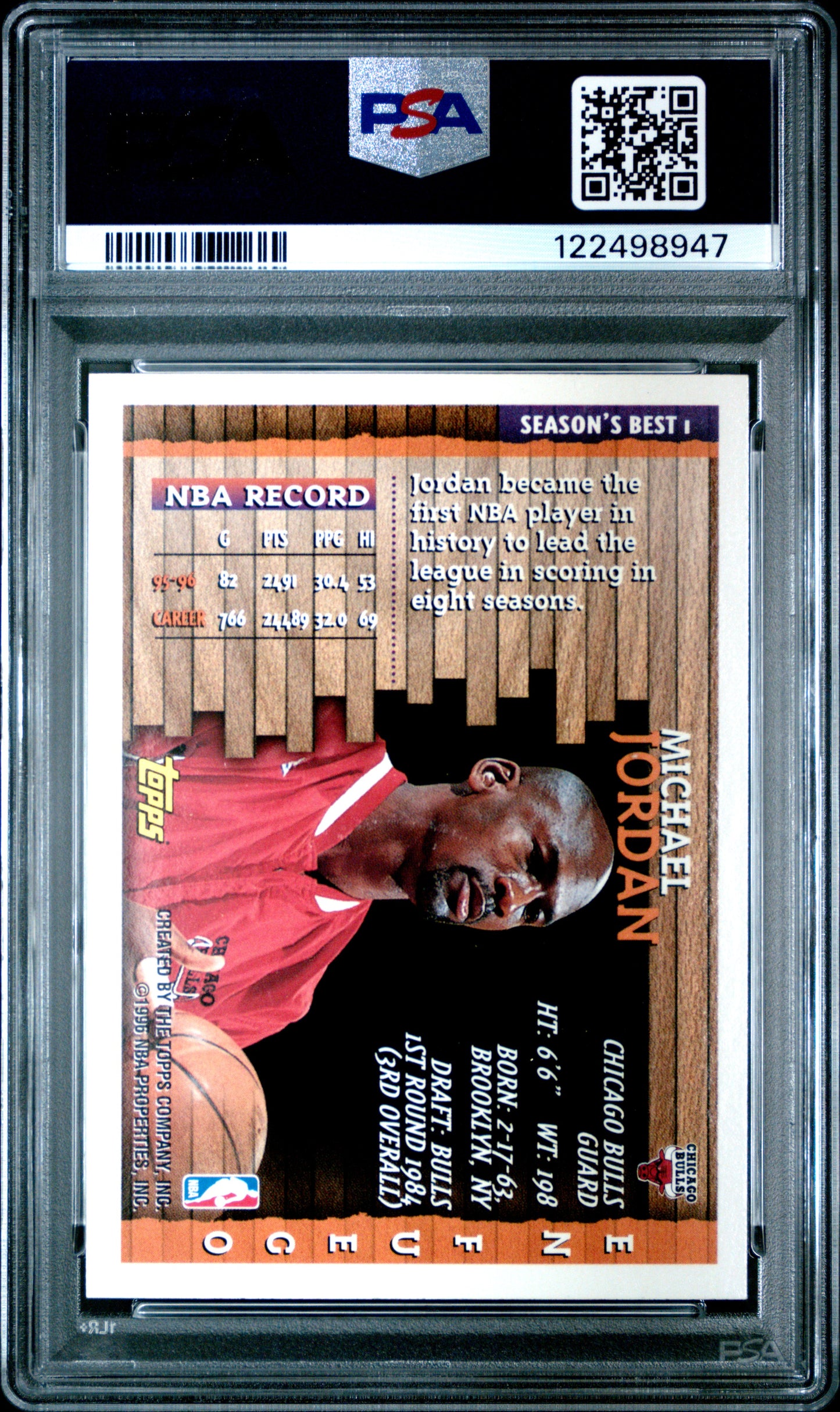 1996 Topps Season's Best Michael Jordan #1 PSA 9
