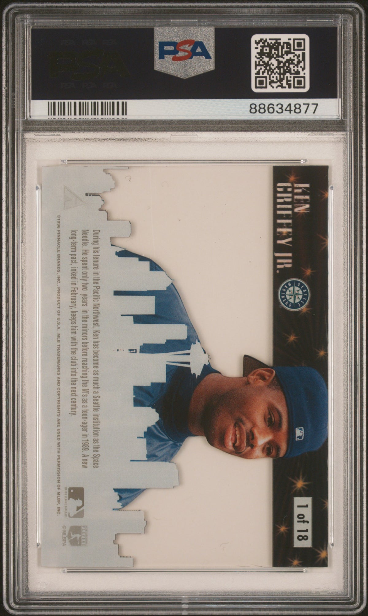 1996 Pinnacle Skylines Ken Griffey JR. #1 PSA 8