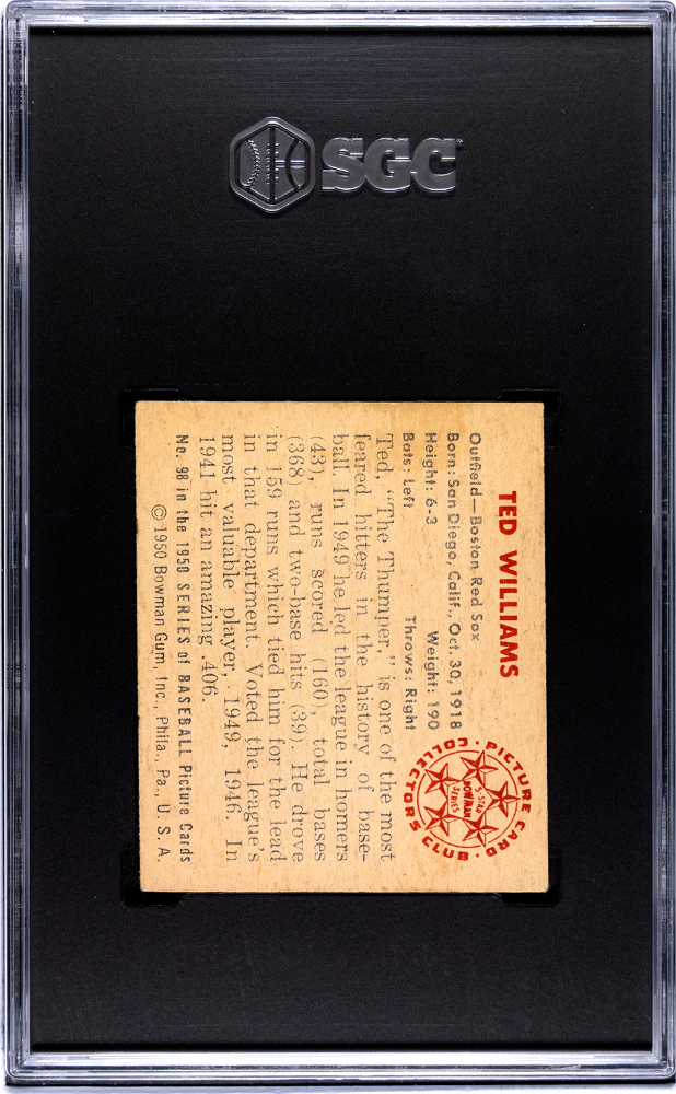 1950 Bowman Ted Williams #98 SGC 4.5