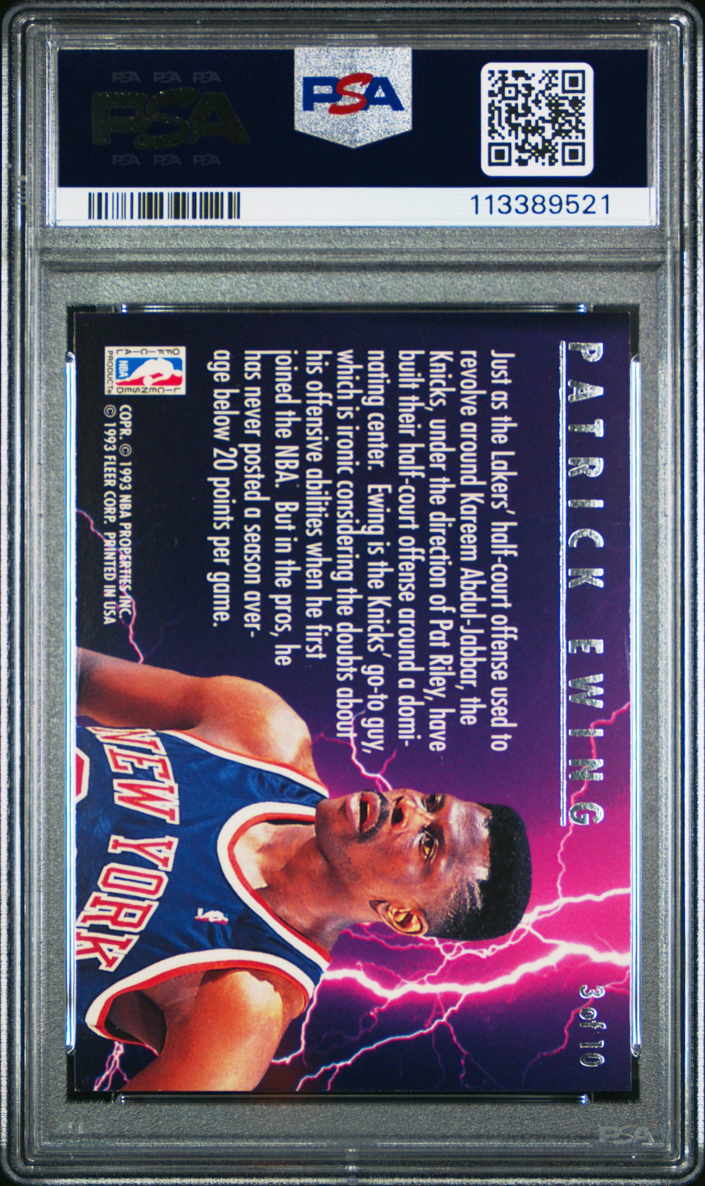 1993 Ultra Scoring Kings Patrick Ewing #3 PSA 8