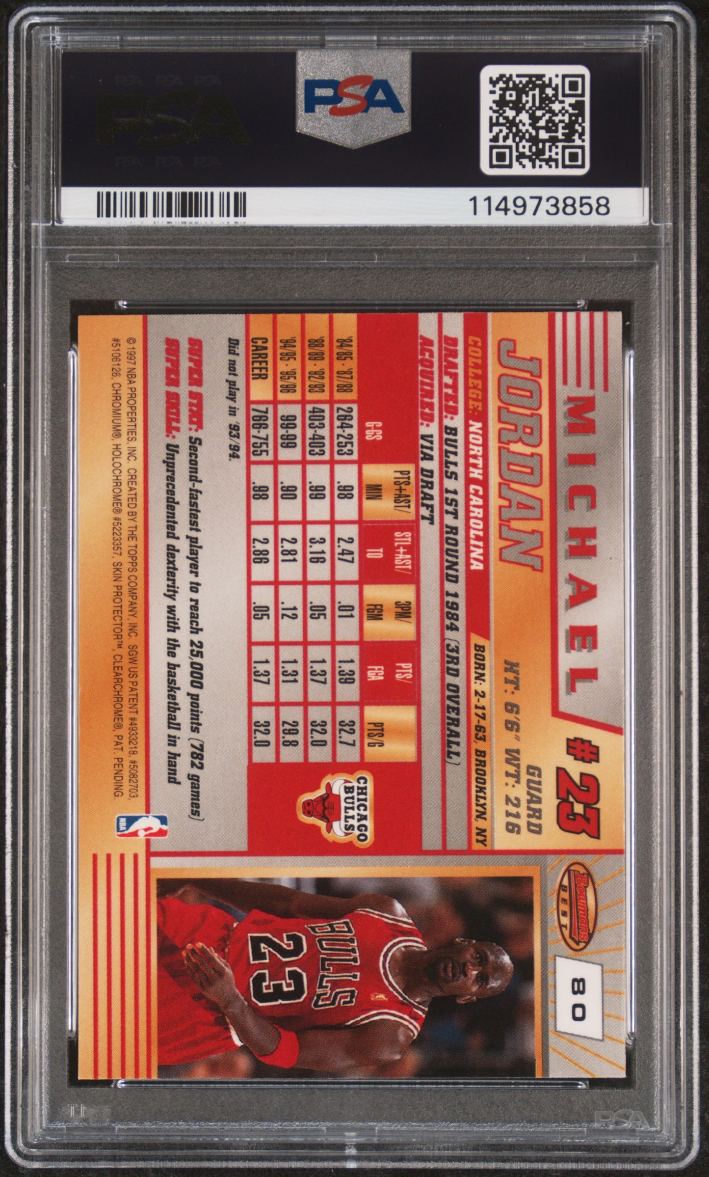 1996 Bowman's Best Michael Jordan #80 PSA 10