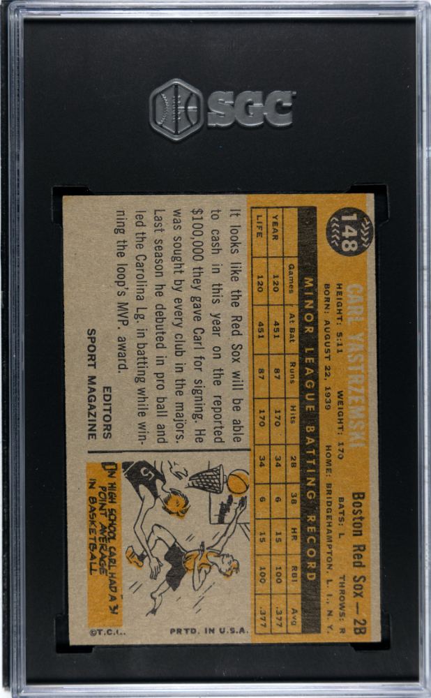 1960 Topps Carl Yastrzemski #148 SGC 4