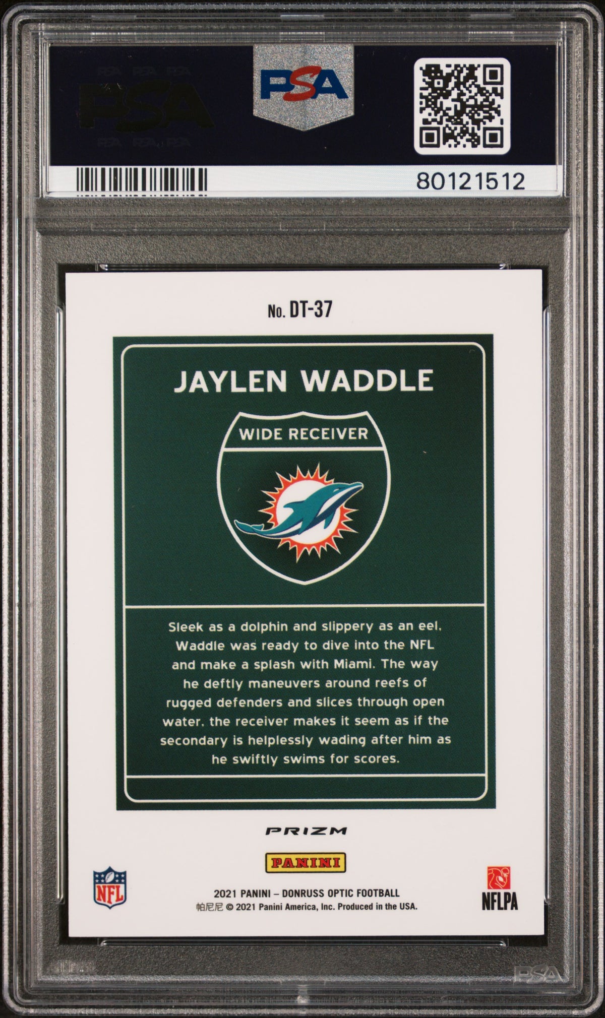 2021 Panini Donruss Optic Downtown Jaylen Waddle #DT37 PSA 10