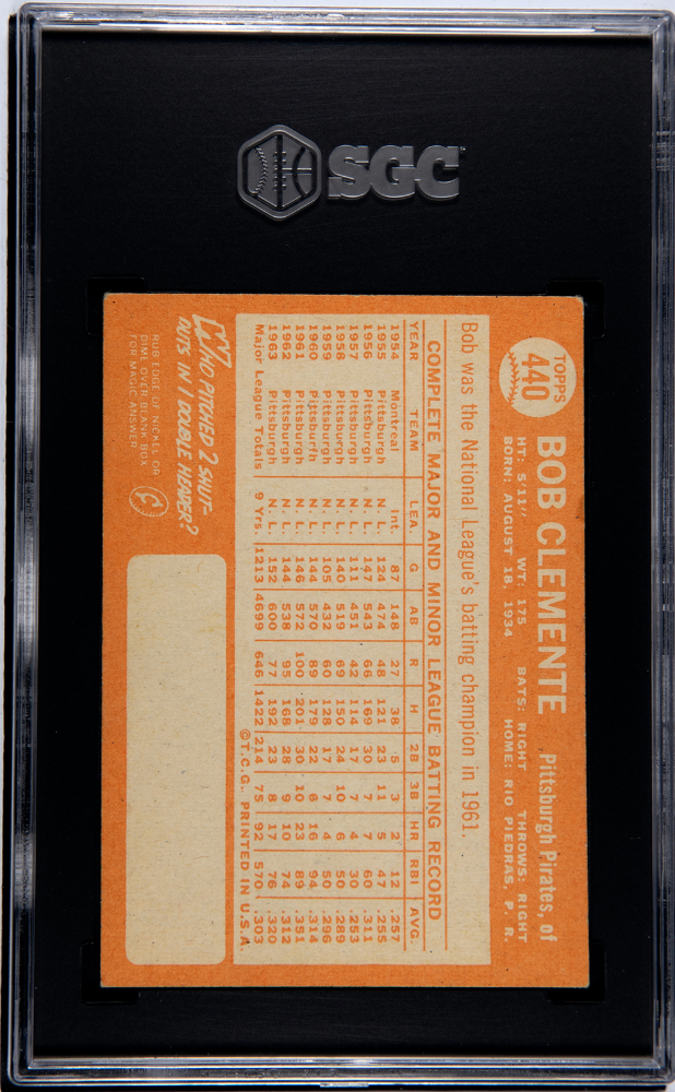 1964 Topps Bob Clemente #440 SGC 6