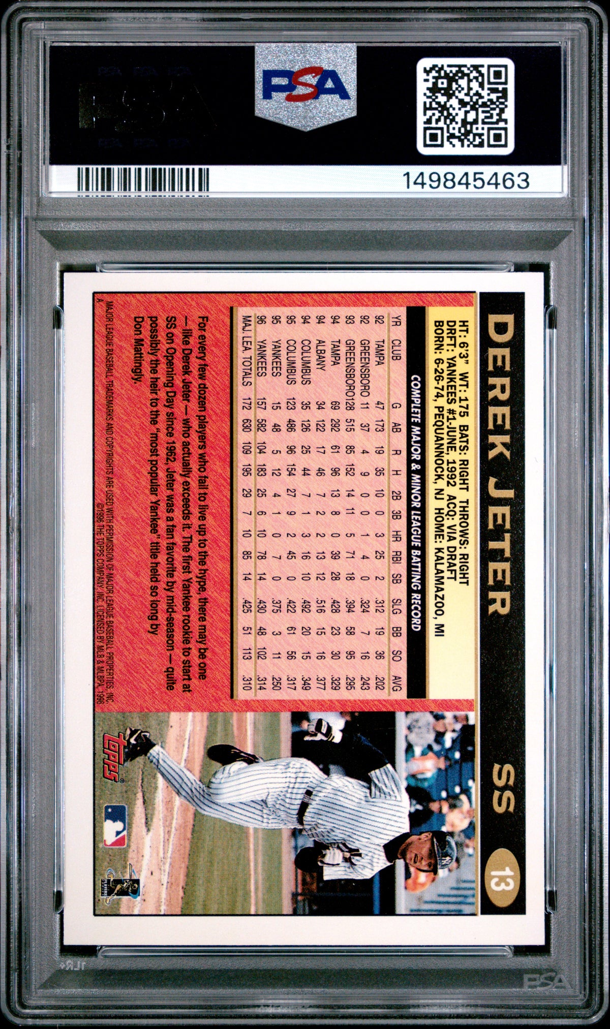 1997 Topps Derek Jeter #13 PSA 10