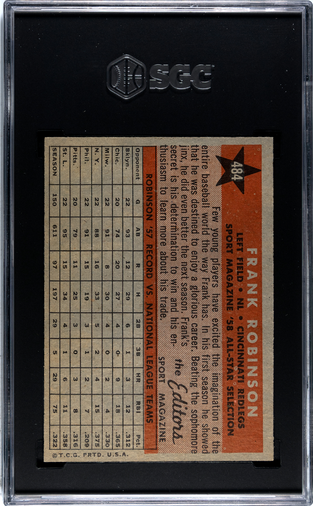 1958 Topps Frank Robinson #484 All Star SGC 4.5
